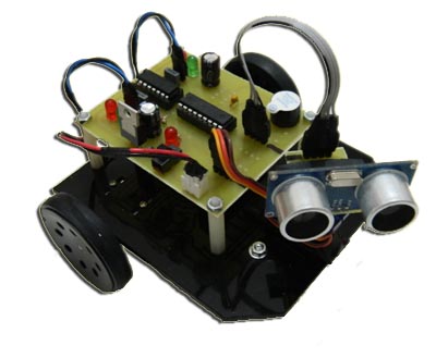 Mini Ultrasonik Sensörlü Engelden Kaçan Robot 